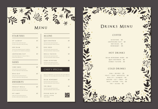 Custom printed menus